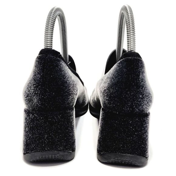 MNG by Mango Women’s Block Heel Velvet Chunky Heel Size 36/5.5 Square Toe Shoes - Picture 8 of 9